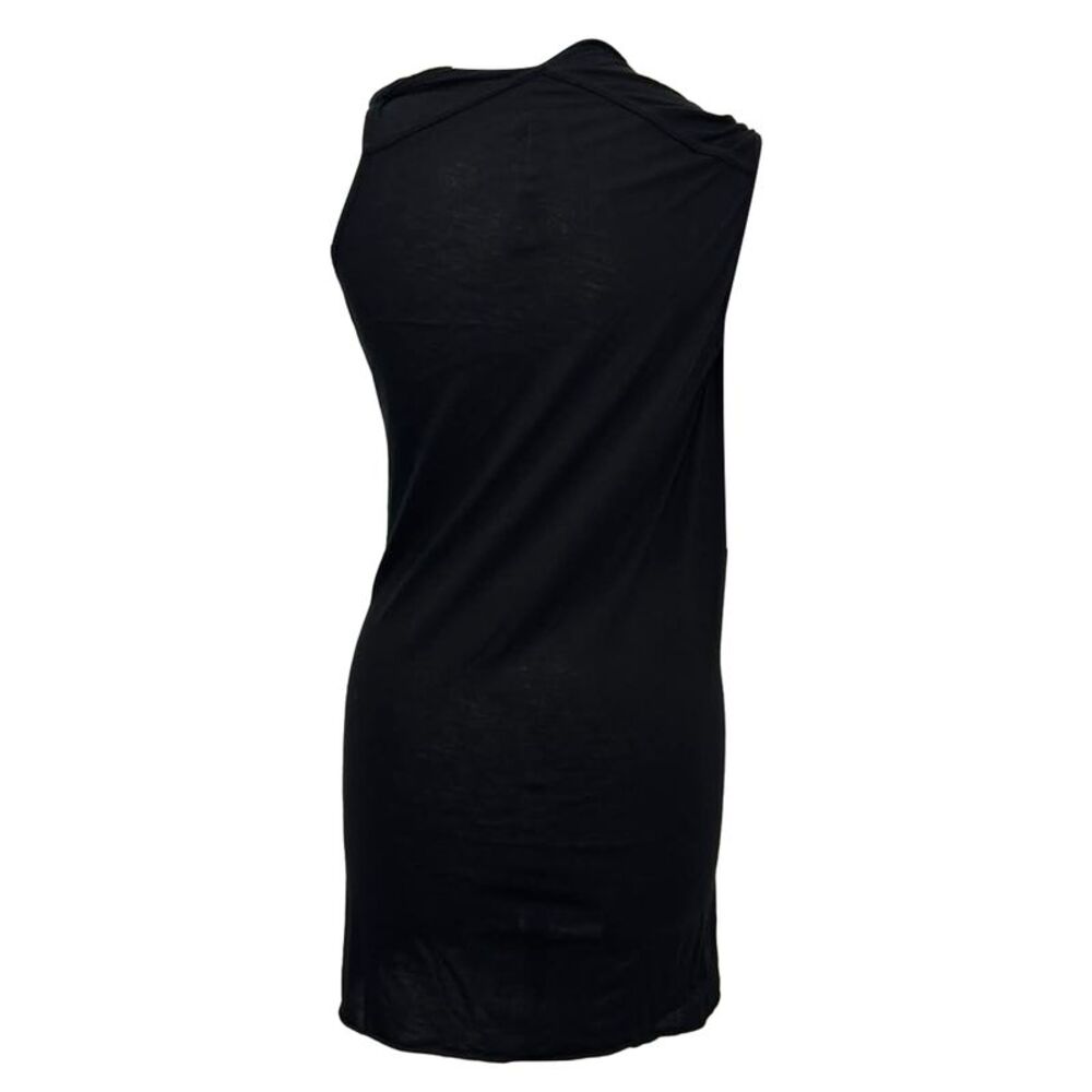Rick Owens Lilies Cross Drape Front Top in Black Cotton - Picture 2 of 4